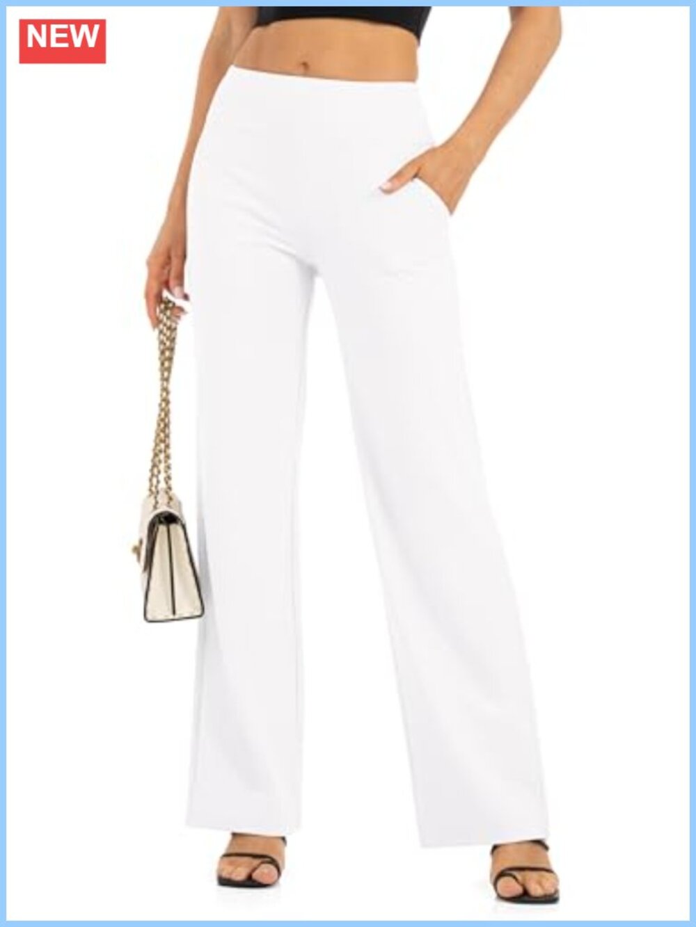 High Waisted Wide Leg Yoga Pants with Pockets for Women
